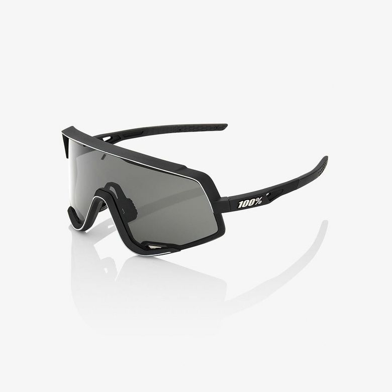 100% GLENDALE MTB SUNGLASSES SOFT TACT BLACK W/ SMOKE LENS